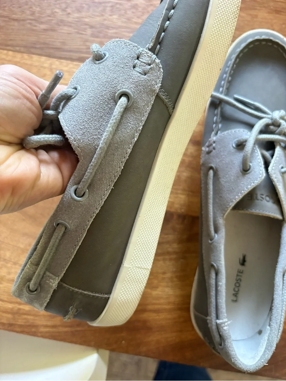Lacoste keellson Men's Suede Boat Shoes in grey